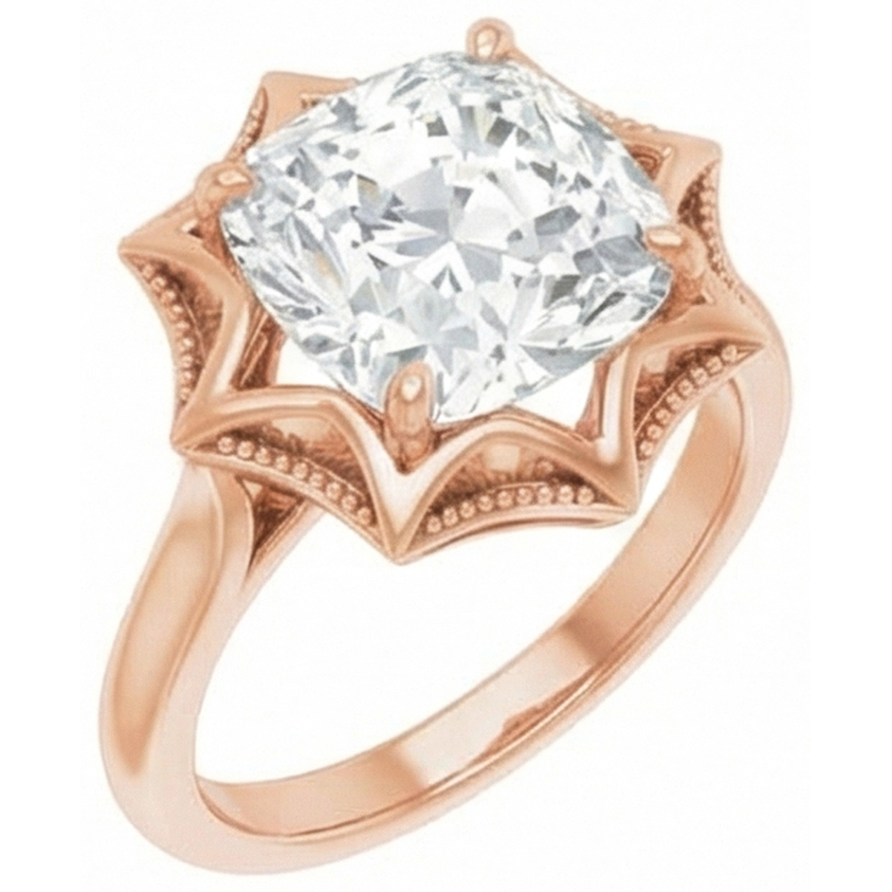 Fine Solitaire Engagement Ring 5 ct – side view