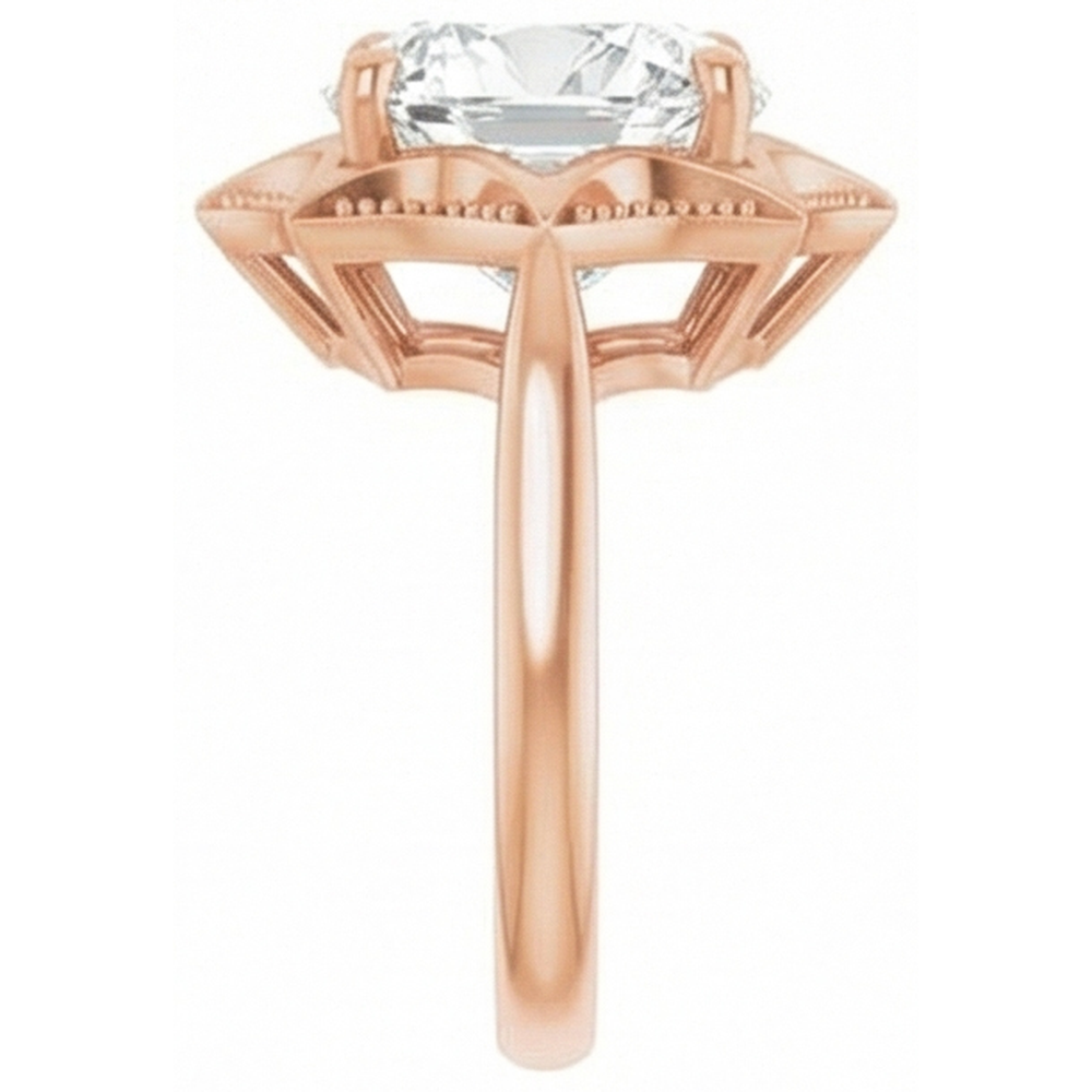 Real Diamond Solitaire Engagement Ring 5 ct 14K Rose Gold – angle view