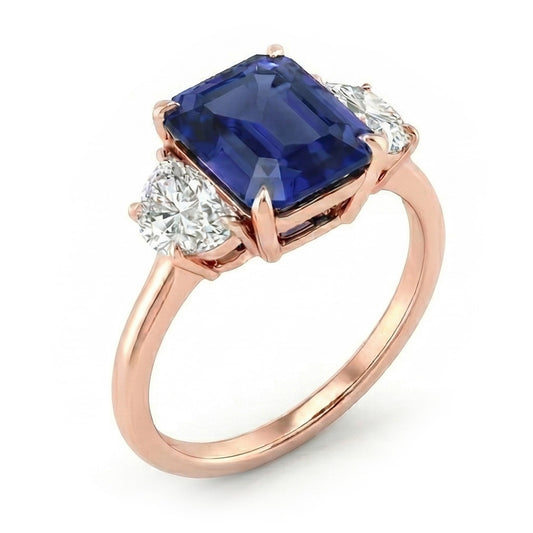 natural emerald sapphire 4ct ring front view