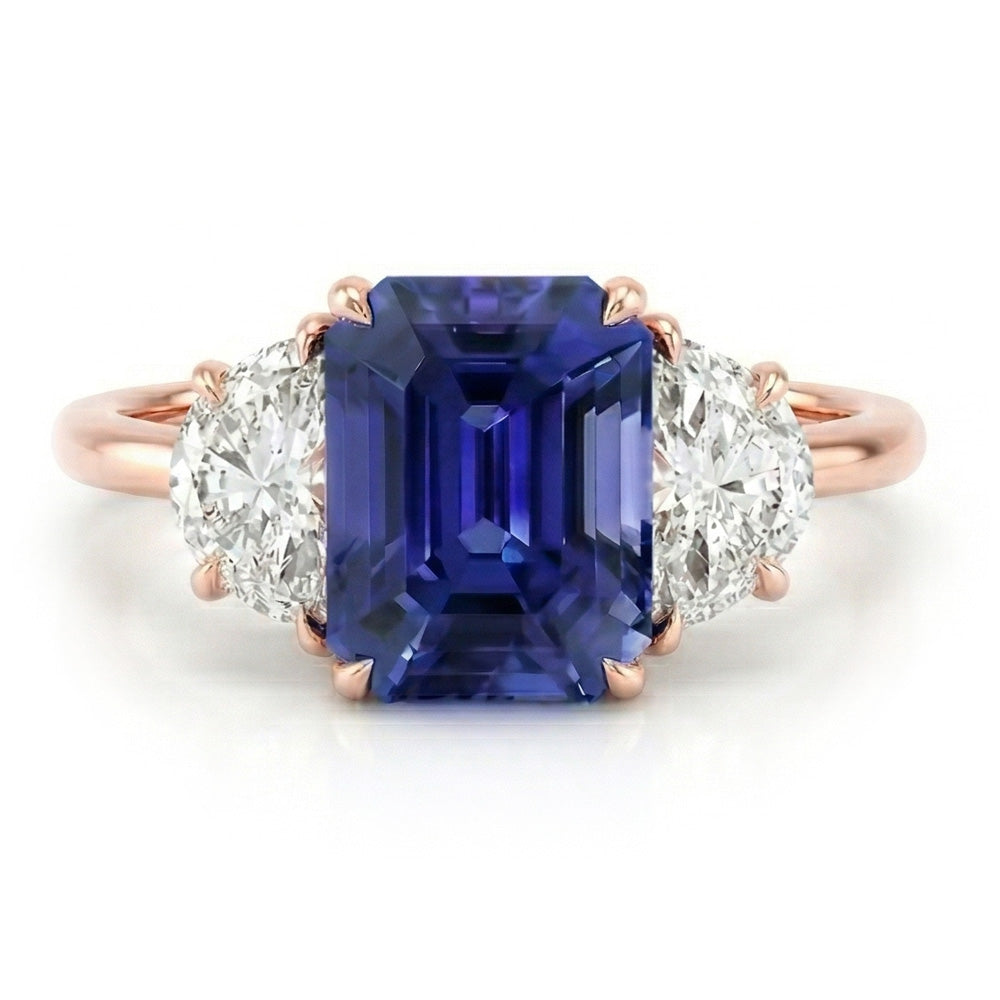 natural emerald sapphire 4ct ring side angle