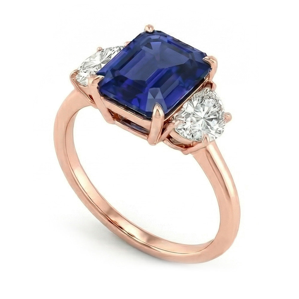 natural emerald sapphire 4ct ring close up detail