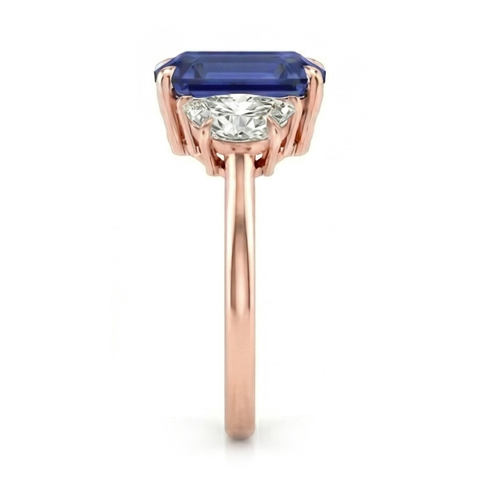 natural emerald sapphire 4ct ring top view
