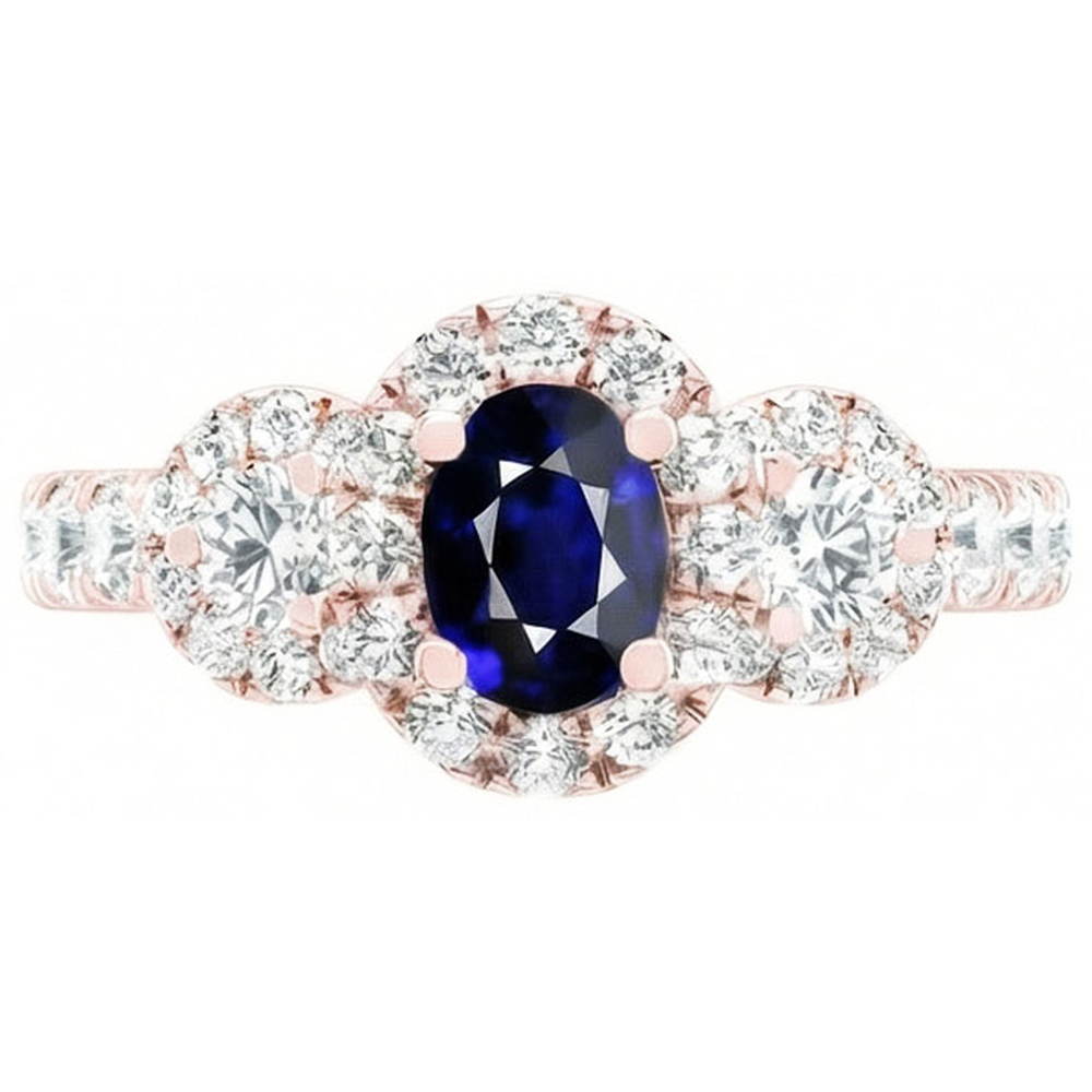 natural round sapphire 5.50ct ring side angle