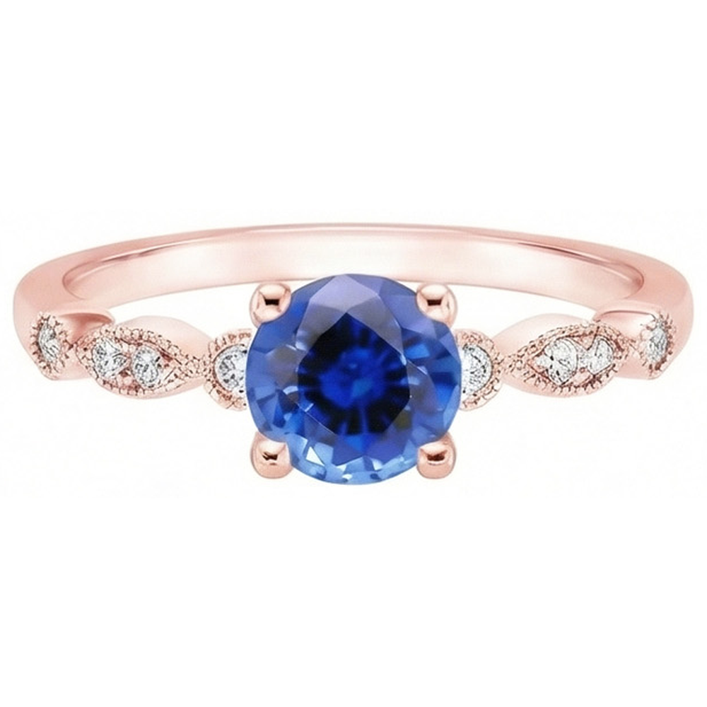 natural round sapphire 2.50ct ring side angle