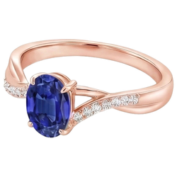 Natural Sapphire Ring 3.75ct - Rose Gold 14K