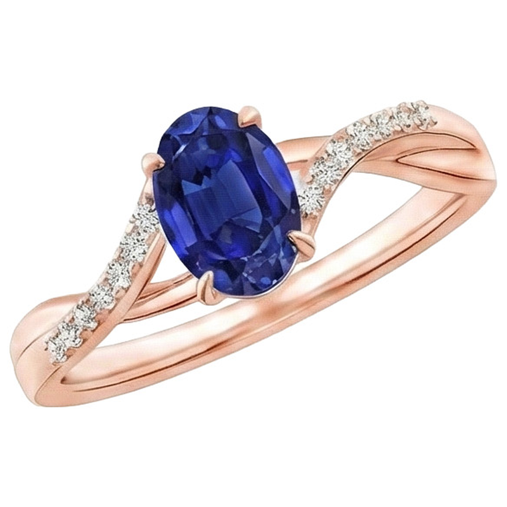 natural round sapphire 3.75ct ring close up detail