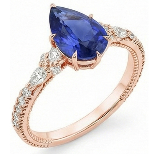 natural round sapphire 5.50ct ring side angle