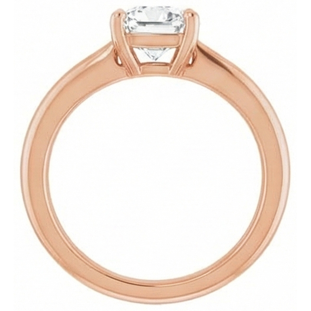 Solitaire Engagement Ring 14K Rose Gold with Fine Diamond – front view