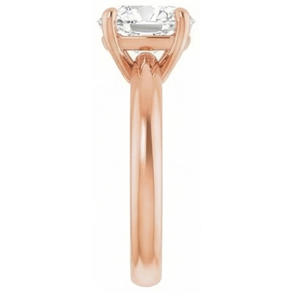 Solitaire Engagement Ring 14K Rose Gold with Fine Diamond – side view