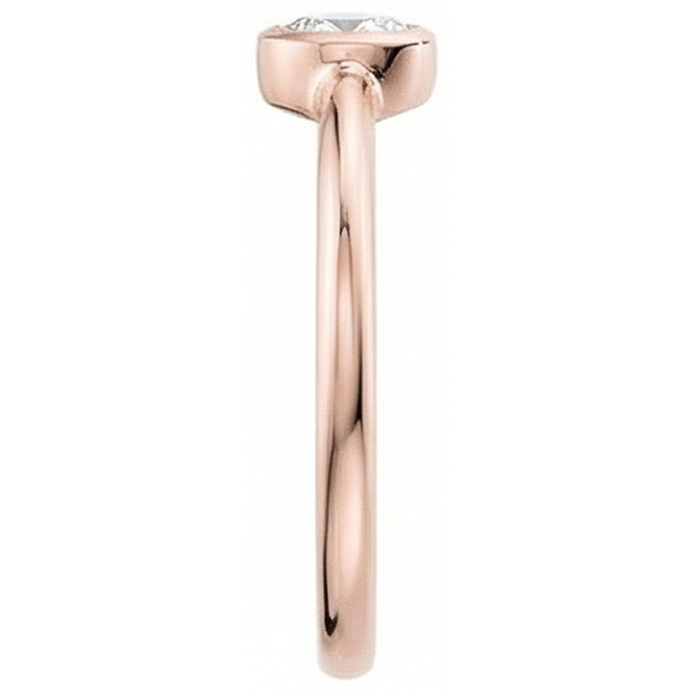 Rose Gold Pear Solitaire Old Miner Natural Earth Mined Diamond ( Not Lab Grown ) Ring Bezel Set 1 Carat