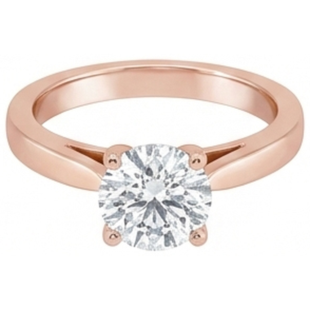 Rose Gold Solitaire 1 Carat Real Natural Earth Mined Diamond ( Not Lab Grown )  Engagement Ring New 4 Prongs