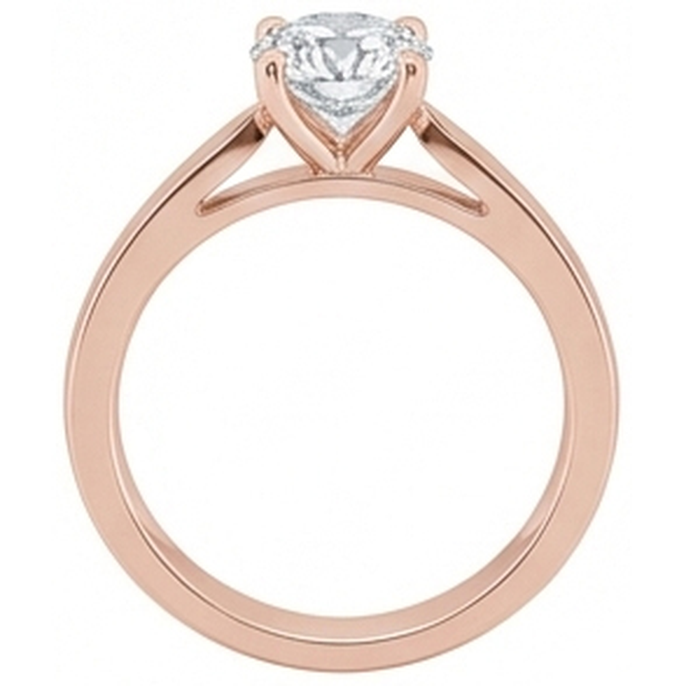 Rose Gold Solitaire 1 Carat Real Natural Earth Mined Diamond ( Not Lab Grown )  Engagement Ring New 4 Prongs