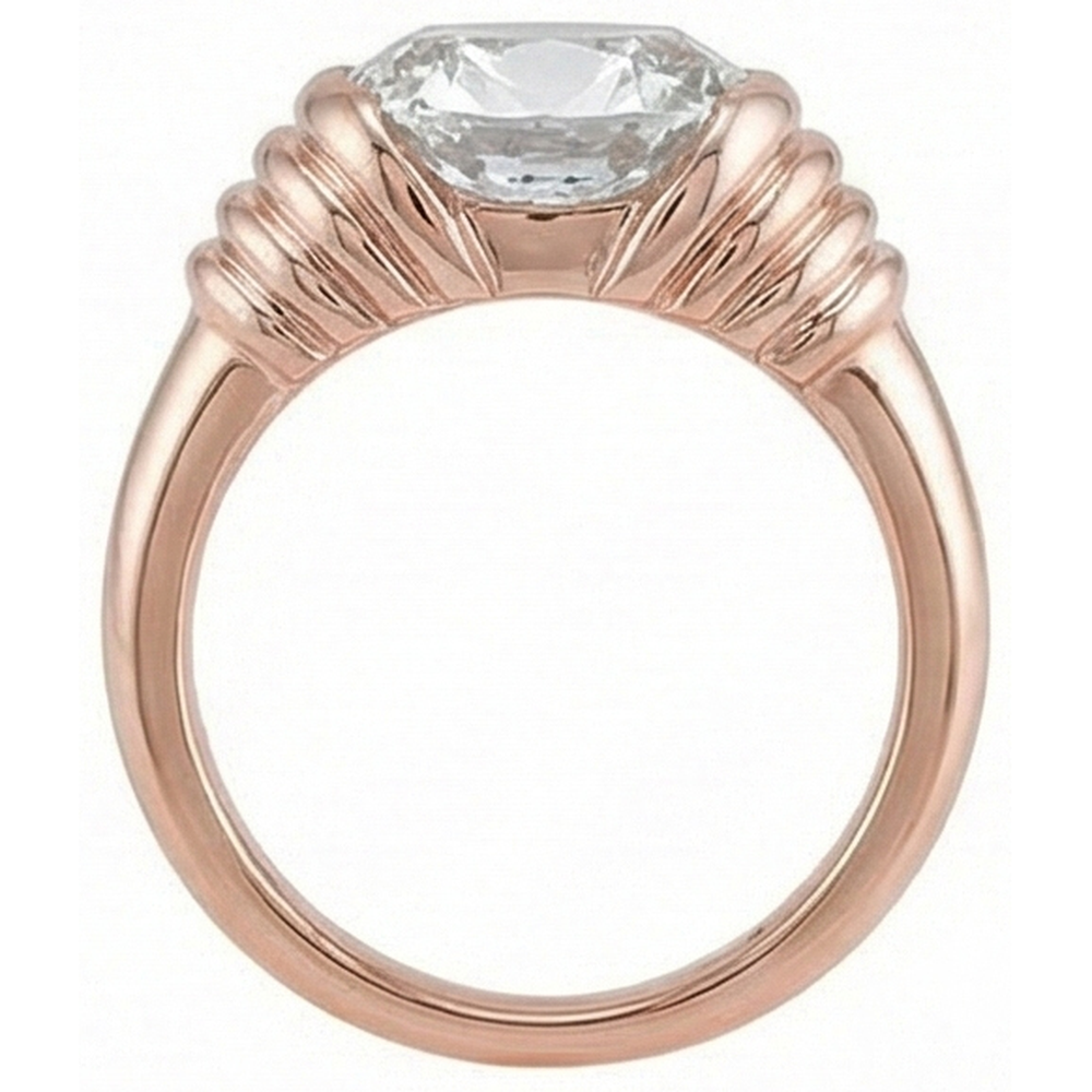 Rose Gold Solitaire Ring Cushion Old Mine Cut Real Natural Earth Mined Diamond 2.25 Carats