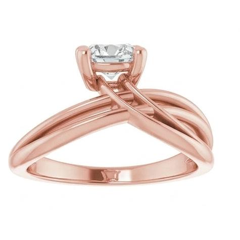 Natural Diamond Ring 5ct - Rose Gold 14K