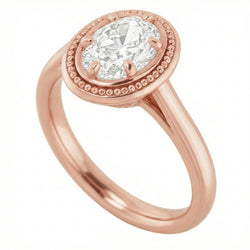 Natural Diamond Ring 4ct - Rose Gold 14K