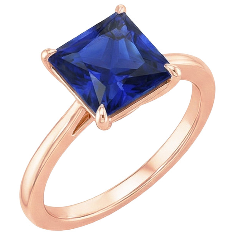 natural princess sapphire 3.50ct ring side angle
