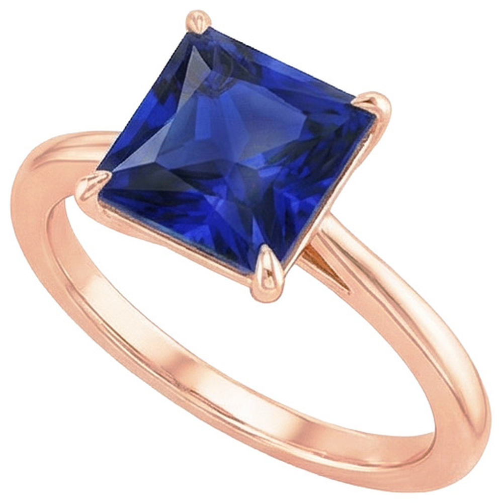 natural princess sapphire 3.50ct ring top view