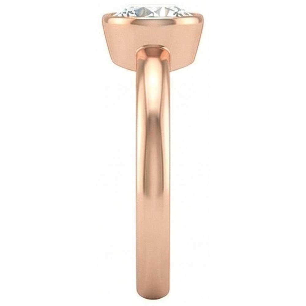 Rose Gold Solitaire Ring Round Old Cut Real Natural Earth Mined Diamond ( Not Lab Grown ) Bezel Set 1.50 Carats
