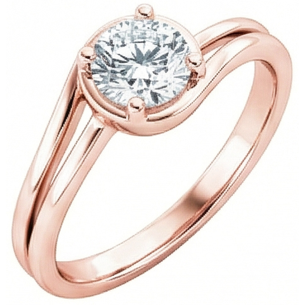 Rose Gold Solitaire Round Natural Earth Mined Diamond ( Not Lab Grown ) Engagement Ring 1.75 Ct