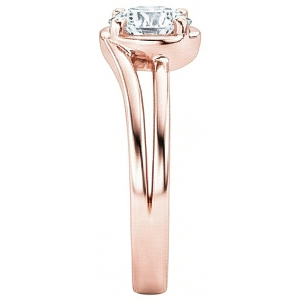 Rose Gold Solitaire Round Natural Earth Mined Diamond ( Not Lab Grown ) Engagement Ring 1.75 Ct