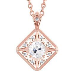 Rose Gold 14K Natural Earth Mined Diamond Pendant Jewelry Round Old Miner 2.50 Carats