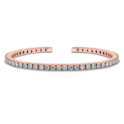 Rose Gold 14K Round Cut 7.80 Carats Real Diamonds Tennis Bracelet