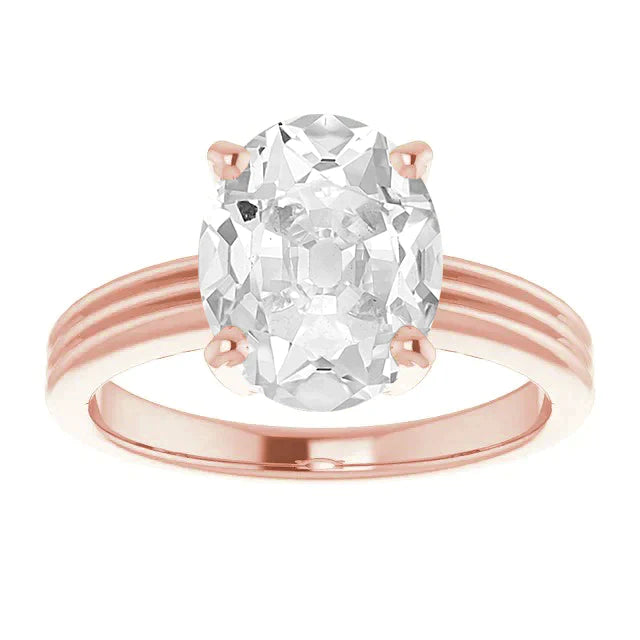 Rose Gold 6 Carat Old Miner Natural Diamond Ring