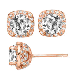 Real Diamond Earrings – 14K Rose Gold 1.50 ct