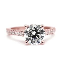 Rose Gold Engagement Ring Natural Diamond