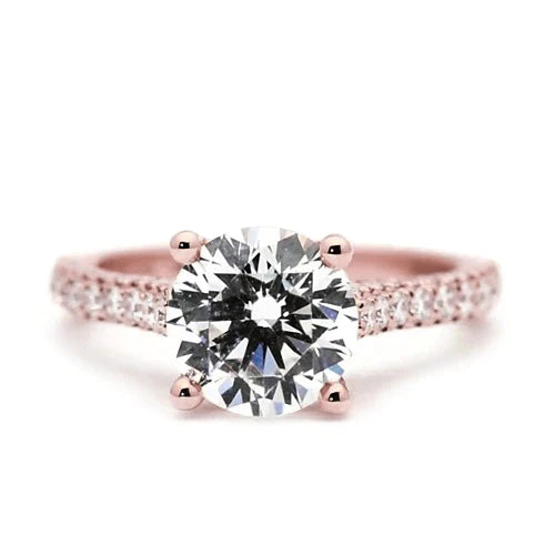 Rose Gold Engagement Ring Natural Diamond 