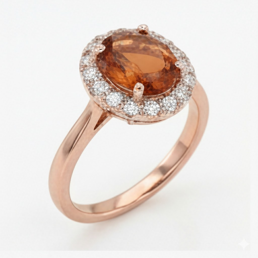 natural round citrine 27.50ct ring side angle
