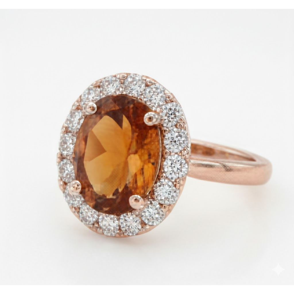 natural round citrine 27.50ct ring top view