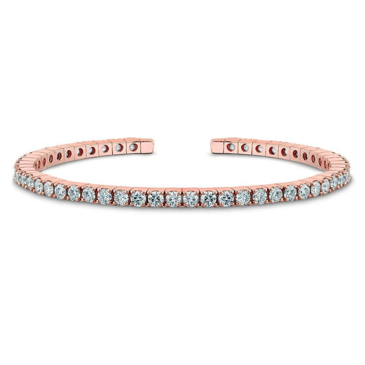 Rose Gold 14K Round Cut 7.80 Carats  Lab Grown Diamonds Tennis Bracelet