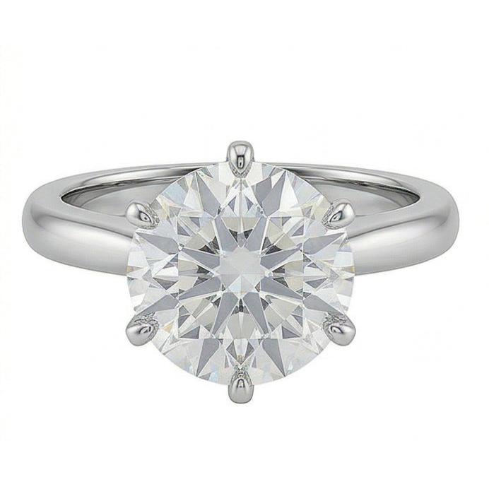 Round 1.25 Ct Natural Earth Mined Diamond Solitaire Ring Prong Setting White Gold 14K