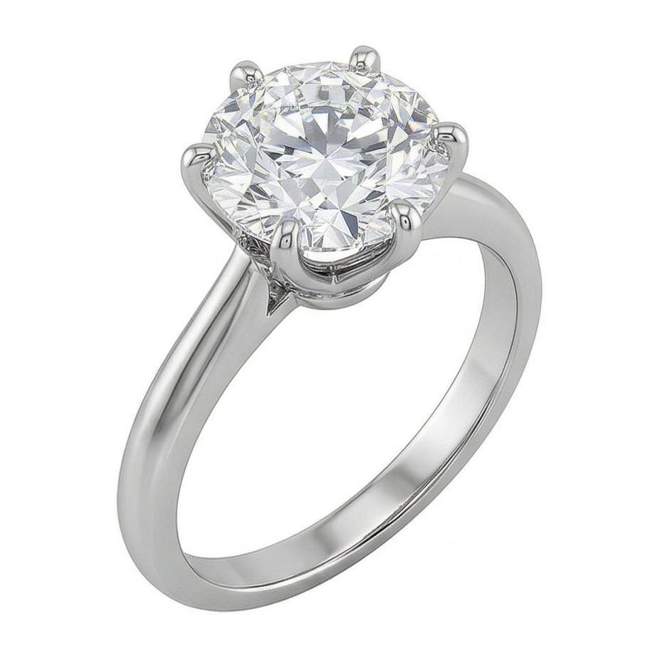 Round 1.25 Ct Natural Earth Mined Diamond Solitaire Ring Prong Setting White Gold 14K