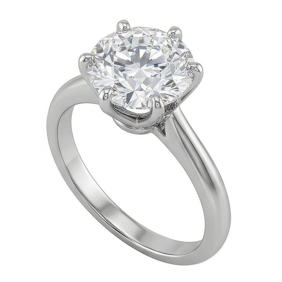 Round 1.25 Ct Natural Earth Mined Diamond Solitaire Ring Prong Setting White Gold 14K