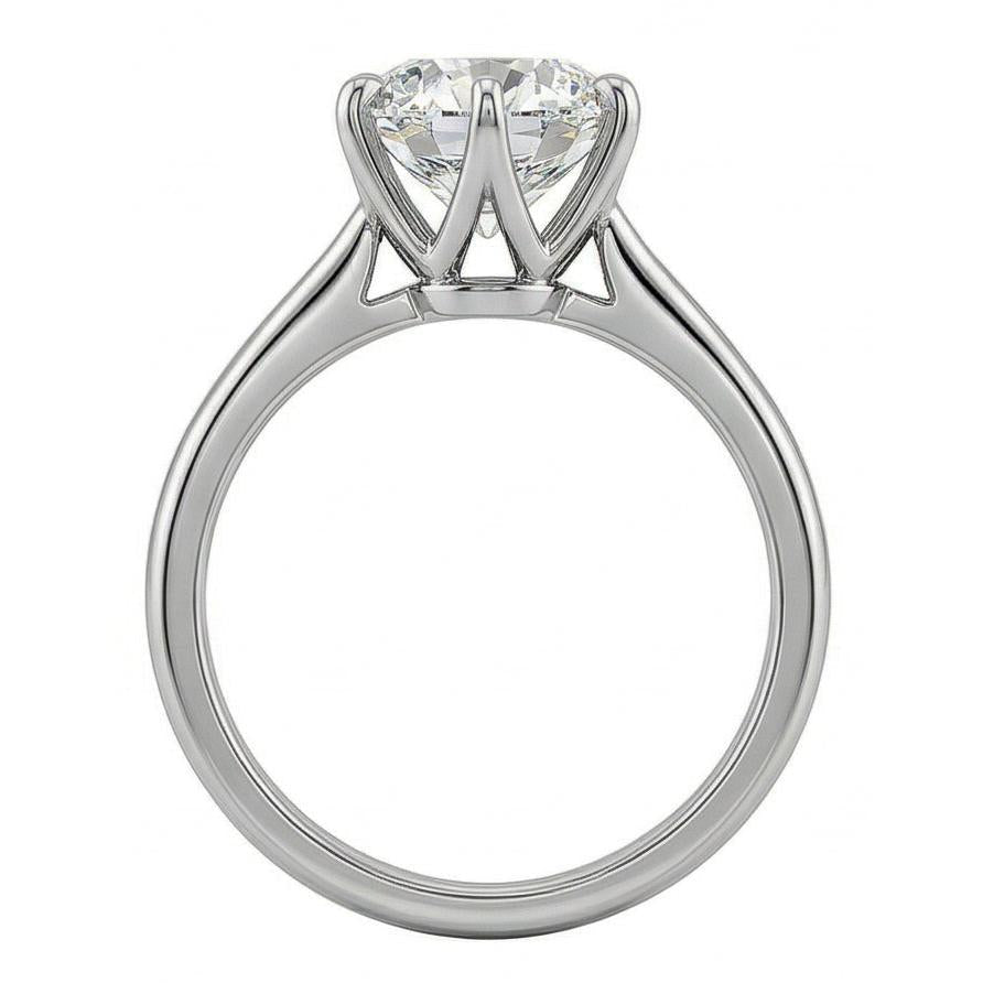 Round 1.25 Ct Natural Earth Mined Diamond Solitaire Ring Prong Setting White Gold 14K