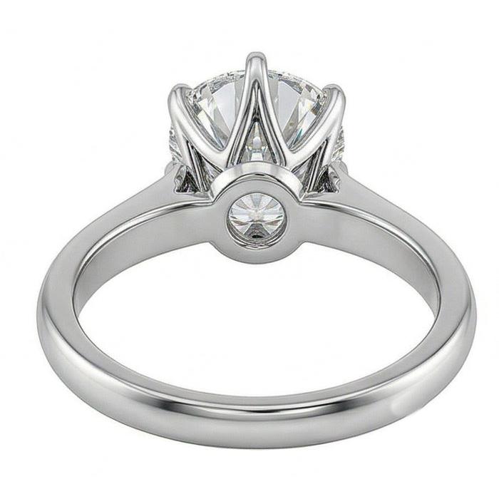 Round 1.25 Ct Natural Earth Mined Diamond Solitaire Ring Prong Setting White Gold 14K