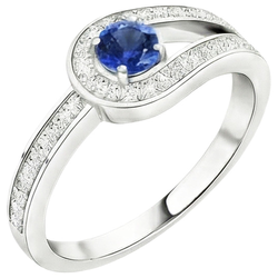 Natural Sapphire Ring 1.50ct - White Gold 14K