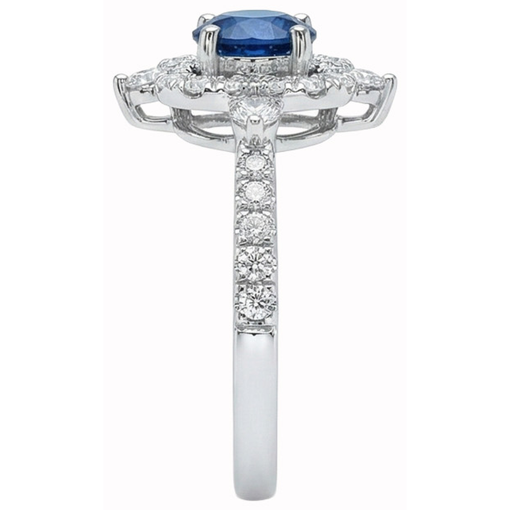 Round Cut 4.30 Ct Sri Lanka Blue Sapphire Natural Earth Mined Diamond ( Not Lab Grown ) s Fancy Ring