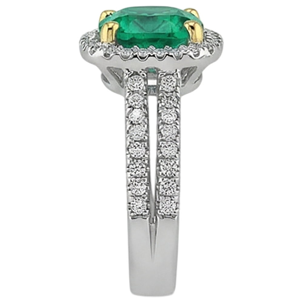 Brilliant Emerald Precious Stone Ring 4 ct – back view