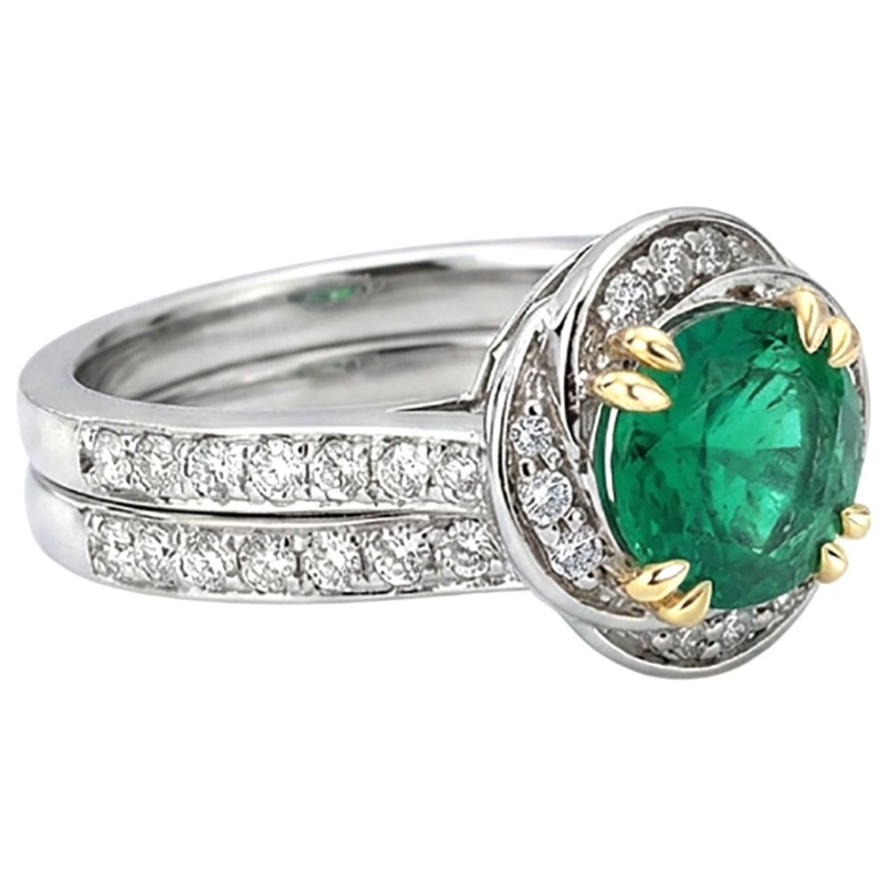 Fine Fine Emerald Gemstone Ring 2.50 ct – profile view