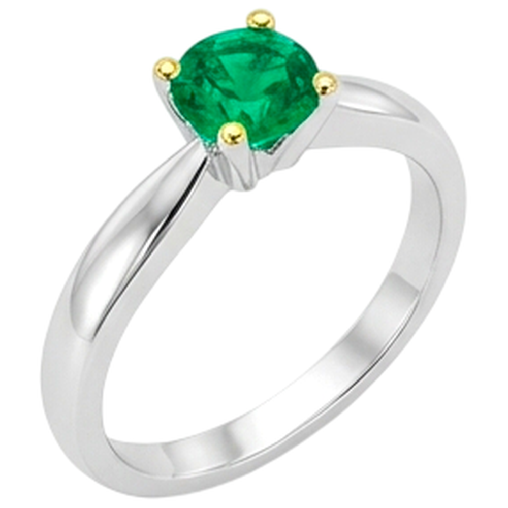 Natural Colombian Emerald Gemstone Ring – angle view