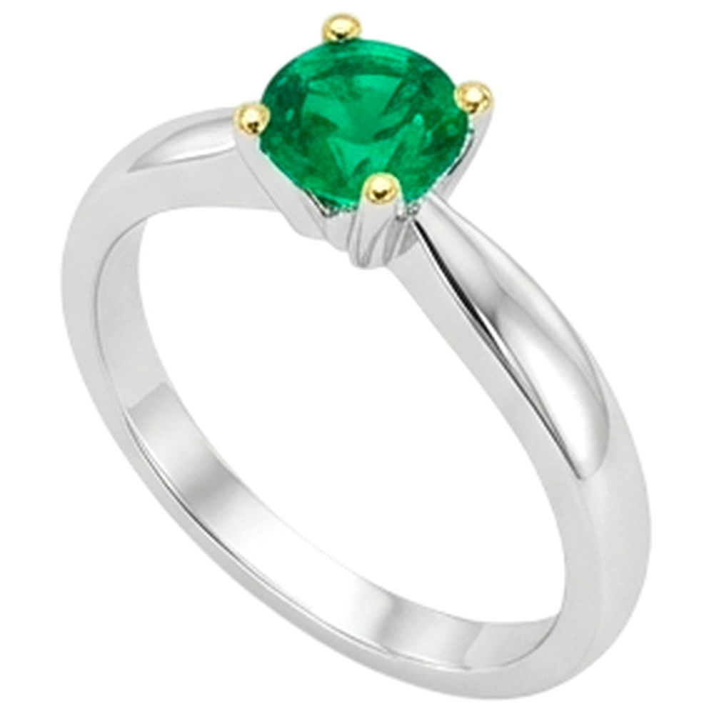 Natural Colombian Emerald Gemstone Ring – profile view