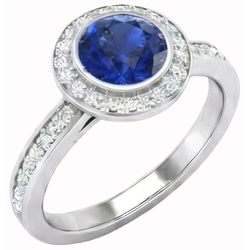 Natural Sapphire Ring 2.40ct - White Gold 14K