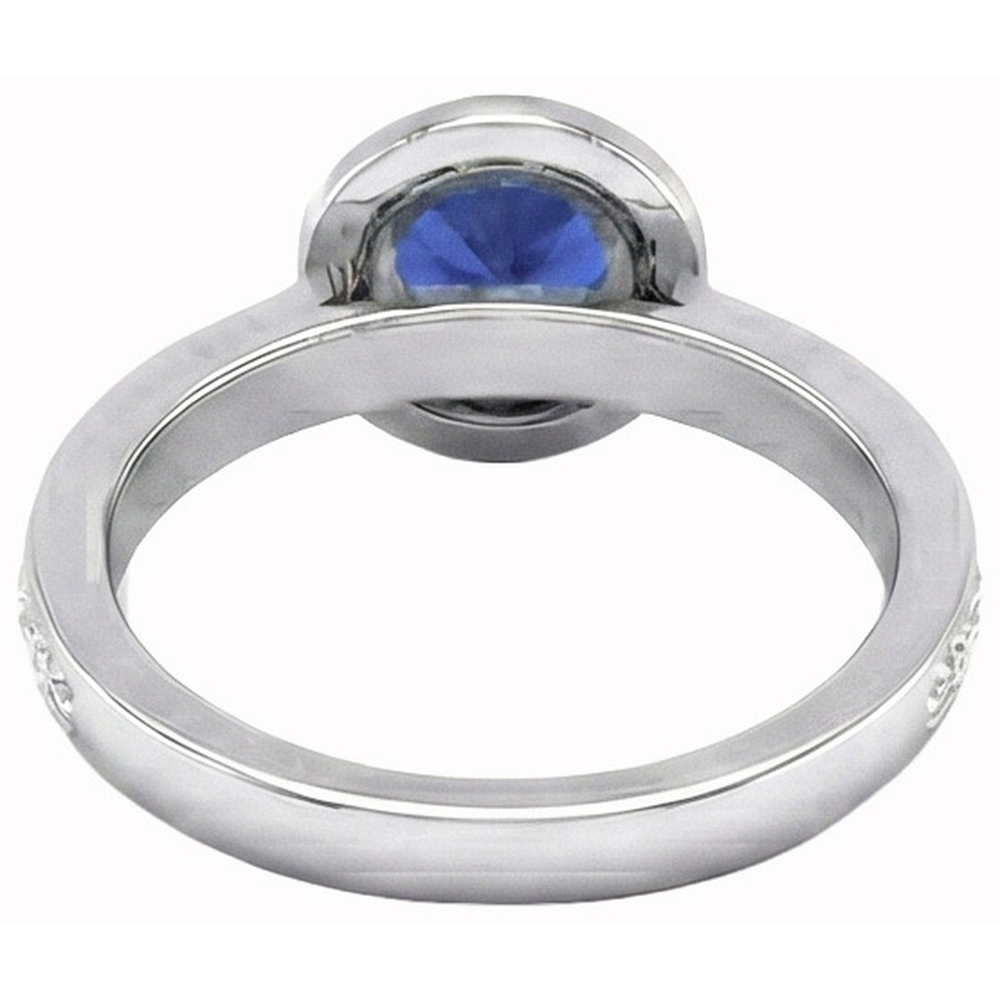 natural round sapphire 2.40ct ring profile view