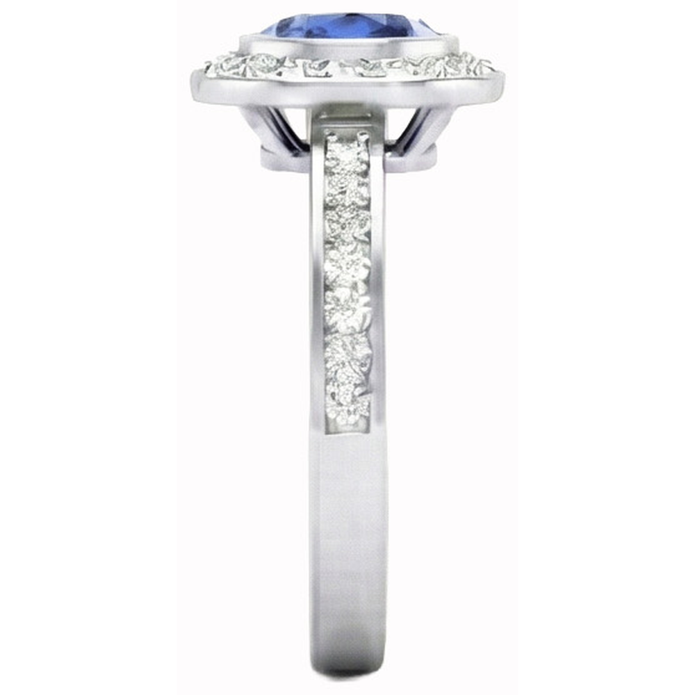 natural round sapphire 2.40ct ring top view