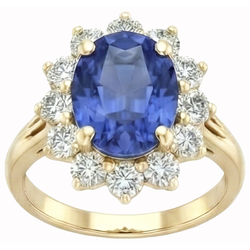Round Cut Sri Lanka Blue Sapphire Natural Earth Mined Diamond ( Not Lab Grown ) s 3 Ct Ring