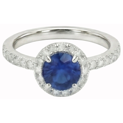 Natural Sapphire Ring 2ct - White Gold 14K