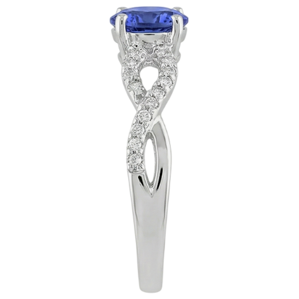 Round Cut Tanzanite 3.50 Carats Natural Earth Mined Diamond ( Not Lab Grown ) s Fancy Ring White Gold 14K